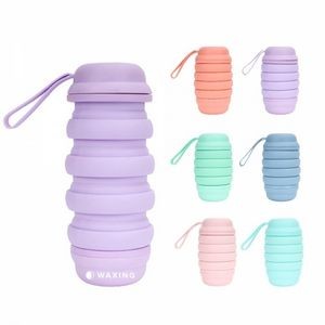 18.5 Oz. Handy Silicone Foldable Water Bottle