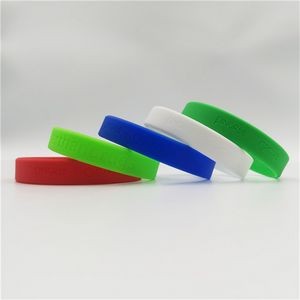 Debossed 1/2 Inch Silicone Wristbands