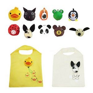 Cute Animal Pattern Foldable Vest Shopping Tote Bag