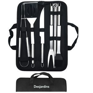 9-Piece Stainless Steel BBQ Set w/ Carrying Bag