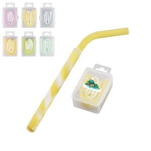 Reusable Silicone Straws In Travel Case