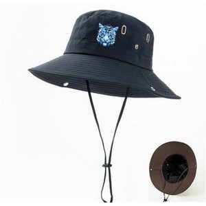 Classical Sun Protection Visor Drawstring Bucket Hat