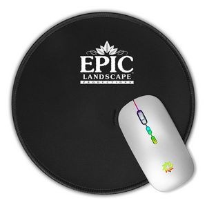 Small Round Rubber Computer Mouse Pad with Stitched Edge