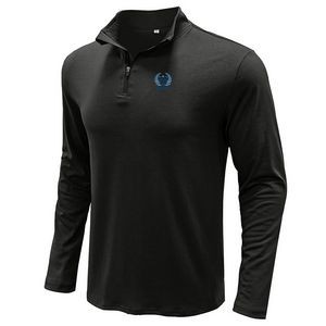 Custom long-Sleeved zippered Mens Pullover T-Shirt