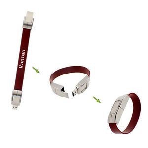Leather Wristband w/USB Flash Drive