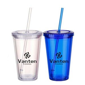 Double Wall Tumbler With Straw