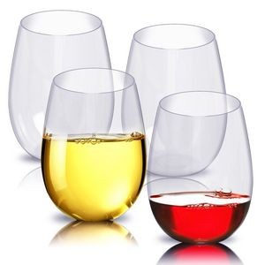 16 oz 100% Tritan Stemless Dishwasher Safe Plastic Wine Glass