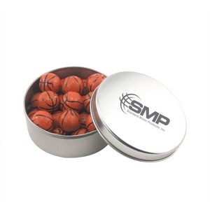 Round Tin w/Chocolate Basketballs