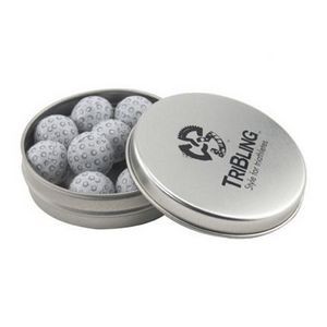 Round Tin with Chocolate Golf Balls -1.7 Oz.