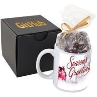 Ceramic Mug Gift Set w/Dark Chocolate Espresso Beans