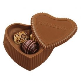 Molded Chocolate Heart Box w/ Filled Truffles