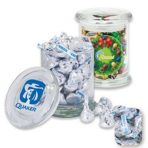 Gourmet Glass Jar Filled w/ Wrapped Hershey Kisses