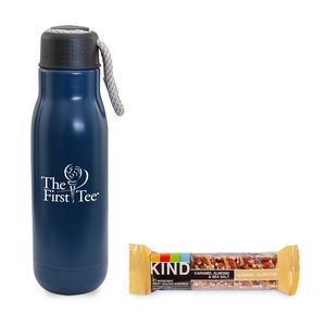 On the Go Sip n' Snack w/16 Oz. Matte Stainless Steel Insulated Bottle & KIND Bar
