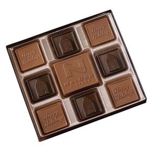 Gift Box w/ 8 Chocolate Squares & Custom Chocolate Centerpiece