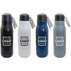 16 Oz. Matte Stainless Steel Insulated Vacuum Bottle w/Bungee Lid