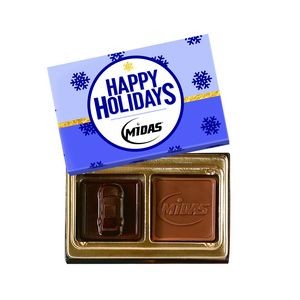 Custom Chocolate Squares Gift Box Full Color Lid (1 1/4 Oz.)