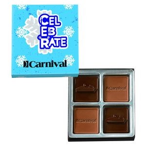 Custom Chocolate Squares Gift Box Full Color Lid (2 1/2 Oz.)