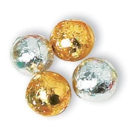 Gold or Silver Foil Wrapped Chocolate Balls (Bulk)
