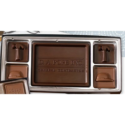 Gift Box w/ 4 Chocolate Squares & Custom Chocolate Centerpiece