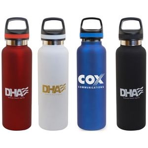 20 Oz. Satin Stainless Steel Insulated Vacuum Bottle w/Handle Lid