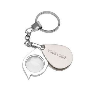 Metal Folding Magnifying Glass With Key Chain