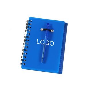 Spiral Notebook with Pen in Holder & Sticky Notes