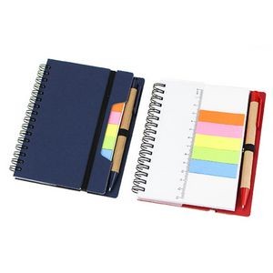 Kraft Paper Spiral Sticky Notes Notebook With Pen