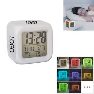Night Glowing Cube 7 Colors LED Clock