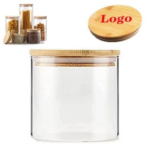 Clear Glass Food Storage Containers With Airtight Bamboo Lid
