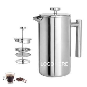 Insulated Stainless Steel Coffee Press 1 Liters