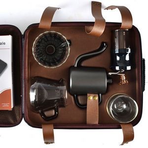 9-Piece Travel Coffee Maker Gift Set With Manual Grinder