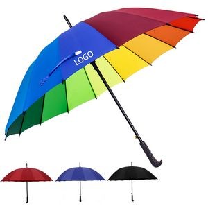 16 Ribs Rainbow Canopy Umbrella/Golf Umbrella