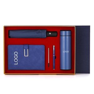 Notebook Gift Box Set With Water Bottle And Umbrella
