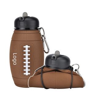 Clip-On Collapsible American Football Water Bottle