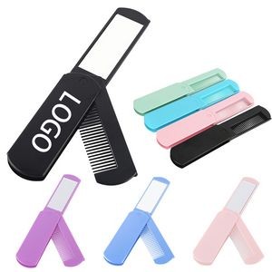 Travel Mirror and Folding Comb Set