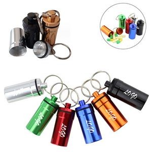 Aluminium Alloy Pill Container With Keyring