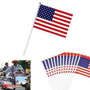 American Handheld Flags With Plastic Stick