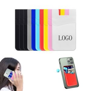 Double Pocket Silicone Phone Card Holder