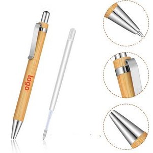Bamboo Wooden Retractable Ballpoint Pen
