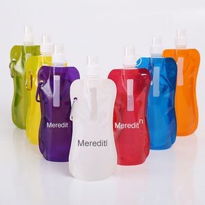 16oz Collapsible Water Bottle with Carabiner