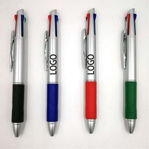 Spray Silver Barrel 4-Color Ballpoint Pen