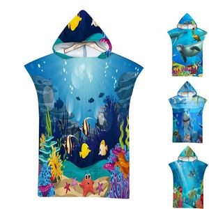 Beach Hooded Surf Poncho Towel For Kids