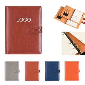 PU Leather Business Portfolio Refillable Notepad