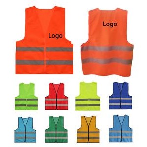 High Visibility Safety Vest With Reflective Strips