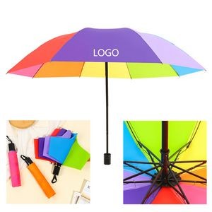 38 Inch 8 Panel Folding Advertising Rainbow Umbrella