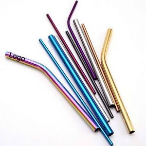 Straight & Bent Colorful Stainless Steel Straws(1 Straw)