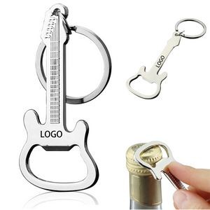 Guitar Shaped Bottle Opener With Keychain