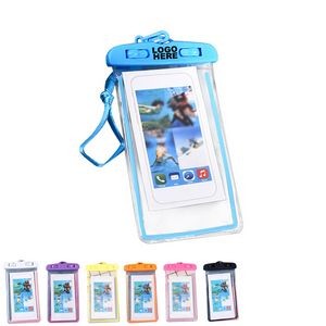 Portable Fluorescent Waterproof Phone Pouch with Neck Strap