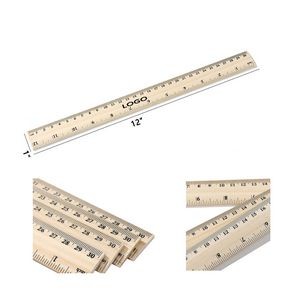 12 Inch Wooden Measuring Flat Ruler
