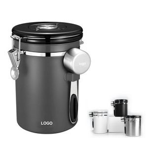 Stainless Steel Coffee Canister With Date Tracker And Scoop